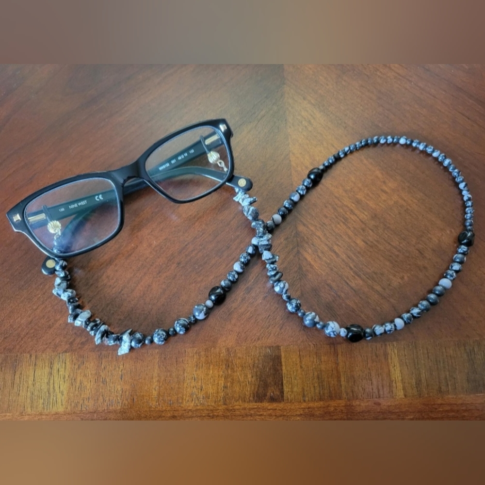 Black & Grey Beaded Eyeglass Chain